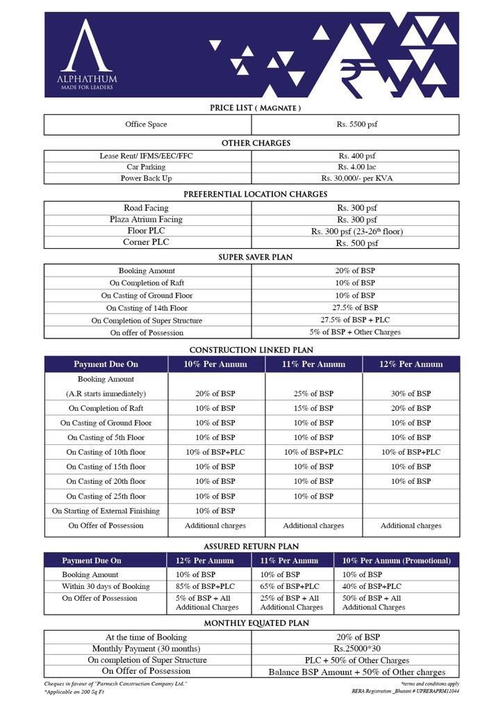 Alphathum Price List Tower E